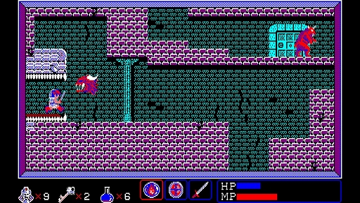 画像ギャラリー No.003のサムネイル画像 / 「EGGコンソール バビロン PC-8801mkIISR」,12月26日配信。体当たりやジャンプを駆使して戦うサイドビューのアクションRPG