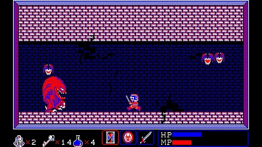 画像ギャラリー No.004のサムネイル画像 / 「EGGコンソール バビロン PC-8801mkIISR」,12月26日配信。体当たりやジャンプを駆使して戦うサイドビューのアクションRPG