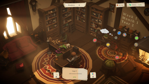 画像ギャラリー No.001のサムネイル画像 / 文学系経営シム「Plot Twist」,Steamで発売。無名の作家から始め,ベストセラー作家を目指そう