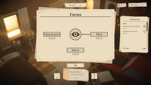 画像ギャラリー No.003のサムネイル画像 / 文学系経営シム「Plot Twist」,Steamで発売。無名の作家から始め,ベストセラー作家を目指そう