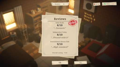 画像ギャラリー No.006のサムネイル画像 / 文学系経営シム「Plot Twist」,Steamで発売。無名の作家から始め,ベストセラー作家を目指そう