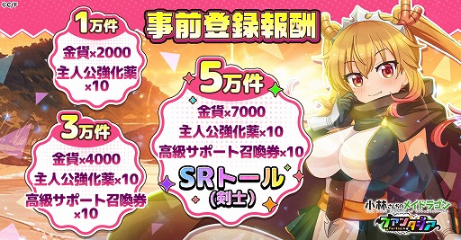 画像ギャラリー No.002のサムネイル画像 / 新作ゲーム「小林さんちのメイドラゴン ファンタジア」,事前登録者数1万人を突破