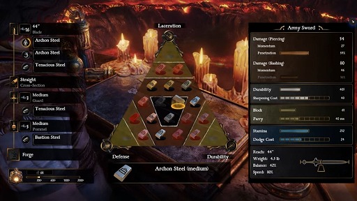 画像ギャラリー No.003のサムネイル画像 / 新作アクションADV「Blades of Fire」,鍛冶システムを紹介する最新動画を公開。材料の選択や鍛鉄の力加減など,設定項目を確認できる