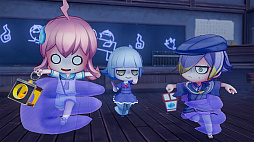 画像ギャラリー No.007のサムネイル画像 / 「オバケイドロ２」，期間限定「冬模様マップ」第1弾を本日配信開始。雪が薄く積もったウラメシ寺を舞台に，ツルツル滑る氷上で戦おう