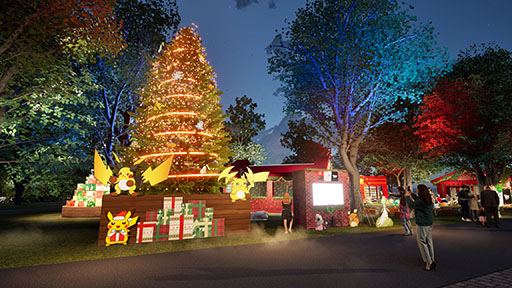 でんきタイプのポケモンたちが灯すツリーなどを展開。「Pokémon Happy