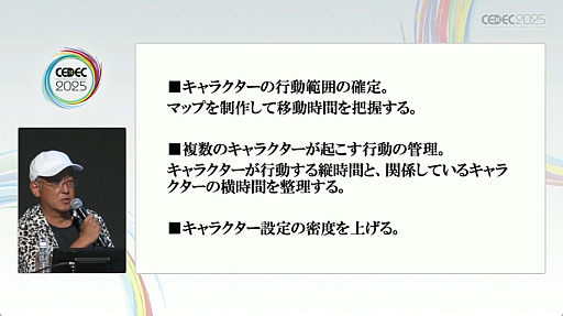 ���������꡼ No.007�Υ���ͥ������ / ̾��ɥ٥���㡼������ι�¤�����⤵�줿��������������������������ˤ�륻�å������ݡ��ȡ�CEDEC 2025��