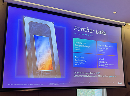 画像ギャラリー No.002のサムネイル画像 / Intelが次世代CPU「Panther Lake」の動作デモを披露。搭載PCは2026年初頭に登場予定
