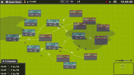 画像ギャラリー No.002のサムネイル画像 / ノーコードプログラミングの操作感で遊べるRPG「Node Nexus」,デモ版をSteamで配信開始。敵のモジュールにノードを伸ばして攻撃する