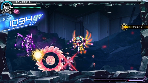 画像ギャラリー No.012のサムネイル画像 / 「蒼き雷霆 ガンヴォルト トライアングル エディション」，大型無償アップデートVer.1.3.0を実施。スピードランモード「CONNECT X」を実装