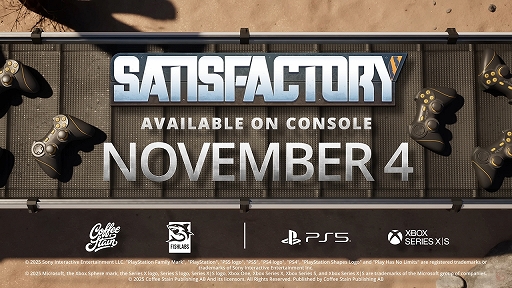 画像ギャラリー No.001のサムネイル画像 / 「Satisfactory」,PlayStation 5 / Xbox Series X|S版の発売日が11月4日に決定