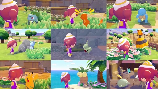 ニンゲン姿のメタモンが，廃れてしまった街を再建する。スローライフ