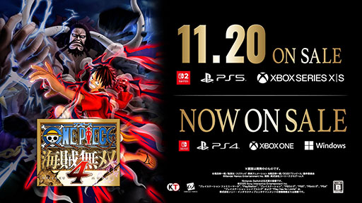 Switch2，PS5，Xbox Series X|S版「ONE PIECE 海賊無双4」本日発売