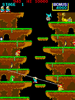 画像ギャラリー No.002のサムネイル画像 / アケアカ版「ロックンロープ」配信開始。ロープを使い最適なルートを見つけながら頂上を目指せ。1983年にKONAMIから発売されたACTゲーム