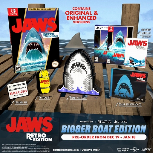 ���������꡼ No.006�Υ���ͥ������ / �ǲ�֥��硼���פ�NES�ѥ��եȡ�JAWS�פ�PS5��Switch���ɤ롣��ǽ���ɲä�����JAWS RETRO EDITION��ʪ���Ǥ�ͽ��������