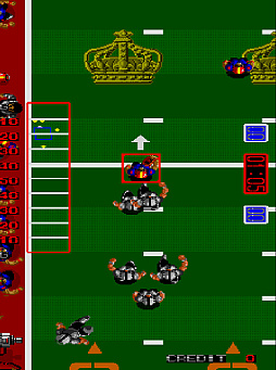 画像ギャラリー No.002のサムネイル画像 / アケアカ版「タッチダウンフィーバー」,1月8日に配信。ボタン連打の簡単操作で,アメリカンフットボールの熱い攻防を楽しめる