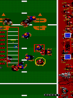 画像ギャラリー No.005のサムネイル画像 / アケアカ版「タッチダウンフィーバー」,1月8日に配信。ボタン連打の簡単操作で,アメリカンフットボールの熱い攻防を楽しめる