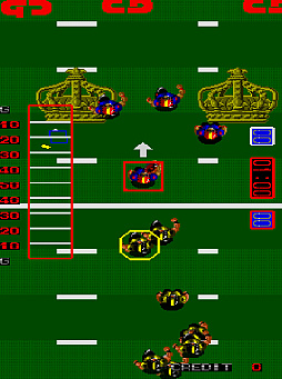 画像ギャラリー No.006のサムネイル画像 / アケアカ版「タッチダウンフィーバー」,1月8日に配信。ボタン連打の簡単操作で,アメリカンフットボールの熱い攻防を楽しめる