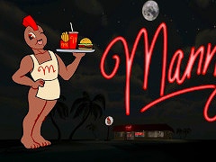 人喰いレストランを描いたホラーADV「Manny’s」，Switch版をリリース。無人島で飢えた漂流者は，あるはずのないファストフード店を目にする
