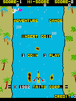 画像ギャラリー No.001のサムネイル画像 / 1982年にタイトーから発売された「アドベンチャーカヌー」,アケアカで2月19日配信開始。カヌーを漕いで障害物を避けながらゴールを目指せ