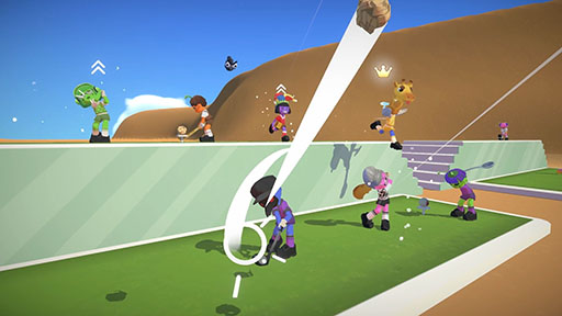 画像ギャラリー No.002のサムネイル画像 / 打順を無視して,リアルタイムで他プレイヤーを妨害できる。自由すぎるカオスゴルフゲーム「Super Battle Golf」,Steamで発売