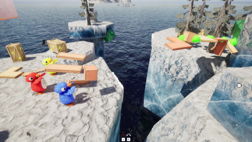 画像ギャラリー No.001のサムネイル画像 / 最大8人協力の橋づくりゲーム「LINK penguins」，4月7日にSteamでリリース。木，机，ピアノなど，さまざまなものが橋の材料となる