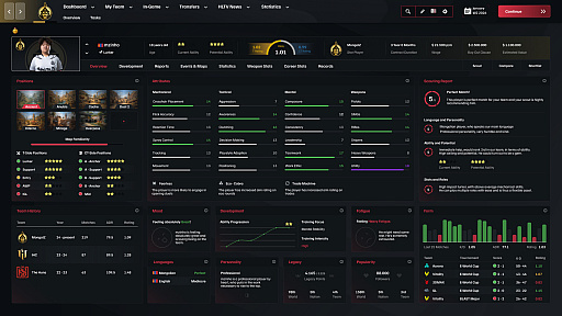 画像ギャラリー No.009のサムネイル画像 / eスポーツクラブのマネージャーとなり,FPSチームをチャンピオンへ導くシミュレーション「Rush B: Esports Manager」,Steamストアページを公開