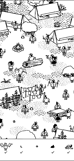 画像ギャラリー No.005のサムネイル画像 / モノクロの世界のなかにある，静かな驚き。「Hidden Folks+」の素朴で温かな風景に癒されよう（今日から始めろApple Arcade #63）