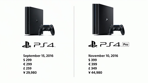 ソニー，「PlayStation 4 Pro」を発表。噂の4K対応ハイエンドPS4は4万