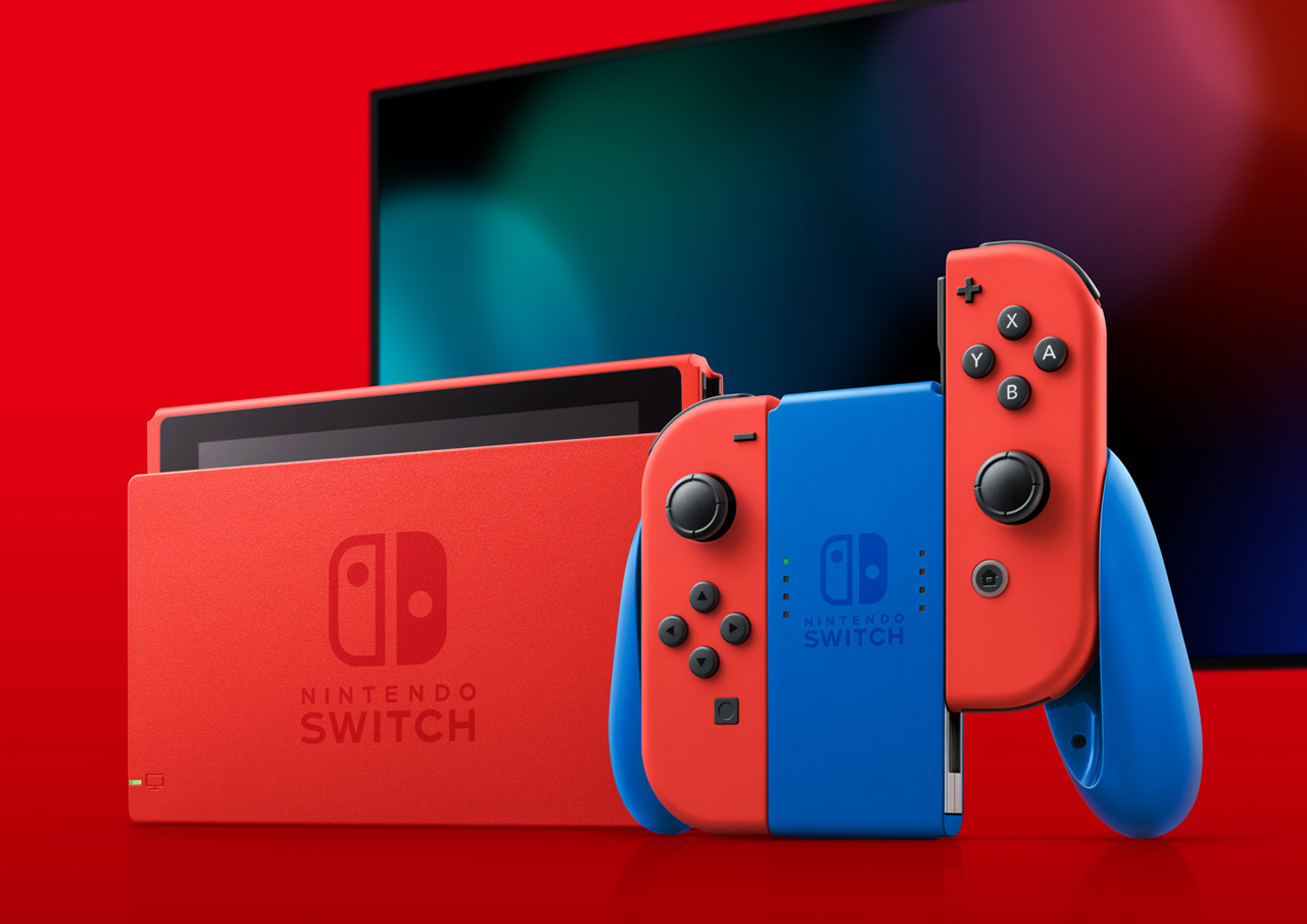 Nintendo Switch スイッチ本体 マリオレッド×ブルー　2台セット