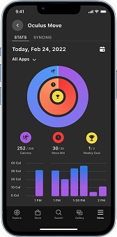 画像ギャラリー No.002のサムネイル画像 / 運動記録アプリ「Oculus Move」の記録をOculusモバイルアプリで管理できるように。AppleのヘルスケアAppとの同期にも対応