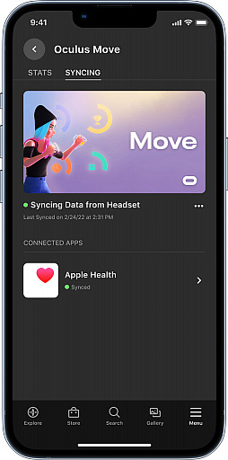 画像ギャラリー No.006のサムネイル画像 / 運動記録アプリ「Oculus Move」の記録をOculusモバイルアプリで管理できるように。AppleのヘルスケアAppとの同期にも対応