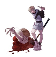 画像ギャラリー No.016のサムネイル画像 / 弾幕STG「食魂徒 〜Blue Pieta〜」，東方の見習い死神「チェ・ウリ」と西方のヴァンパイアハンター「レイラ」の主人公に加え，人間ボス「マリア」を紹介