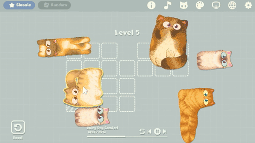 画像ギャラリー No.007のサムネイル画像 / すべての猫ピースでグリッドを埋め，癒やしのひとときを楽しむパズルゲーム「ほっこり猫パズル」，本日配信開始