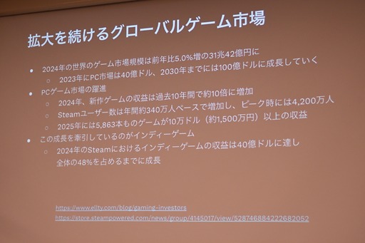 画像ギャラリー No.015のサムネイル画像 / 日本におけるインディーゲームの現在地とは。インディーゲーム開発者でもある一條貴彰氏が語る，投資や資金調達の課題とその打開策