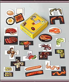 画像ギャラリー No.009のサムネイル画像 / 鉄板焼きを作るボードゲーム「TeppanDo」がKickstarterでキャンペーン展開中。衛生第一素手厳禁,ヘラを使って食材カードをうまくひっくり返そう