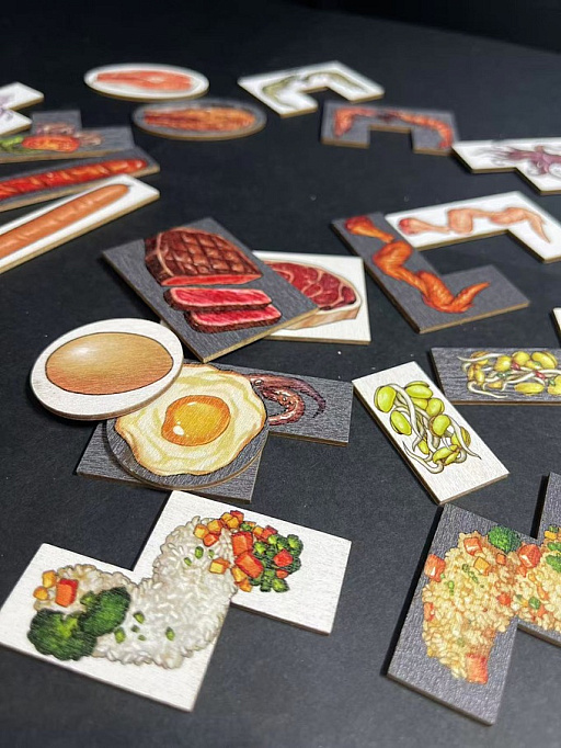 画像ギャラリー No.011のサムネイル画像 / 鉄板焼きを作るボードゲーム「TeppanDo」がKickstarterでキャンペーン展開中。衛生第一素手厳禁,ヘラを使って食材カードをうまくひっくり返そう