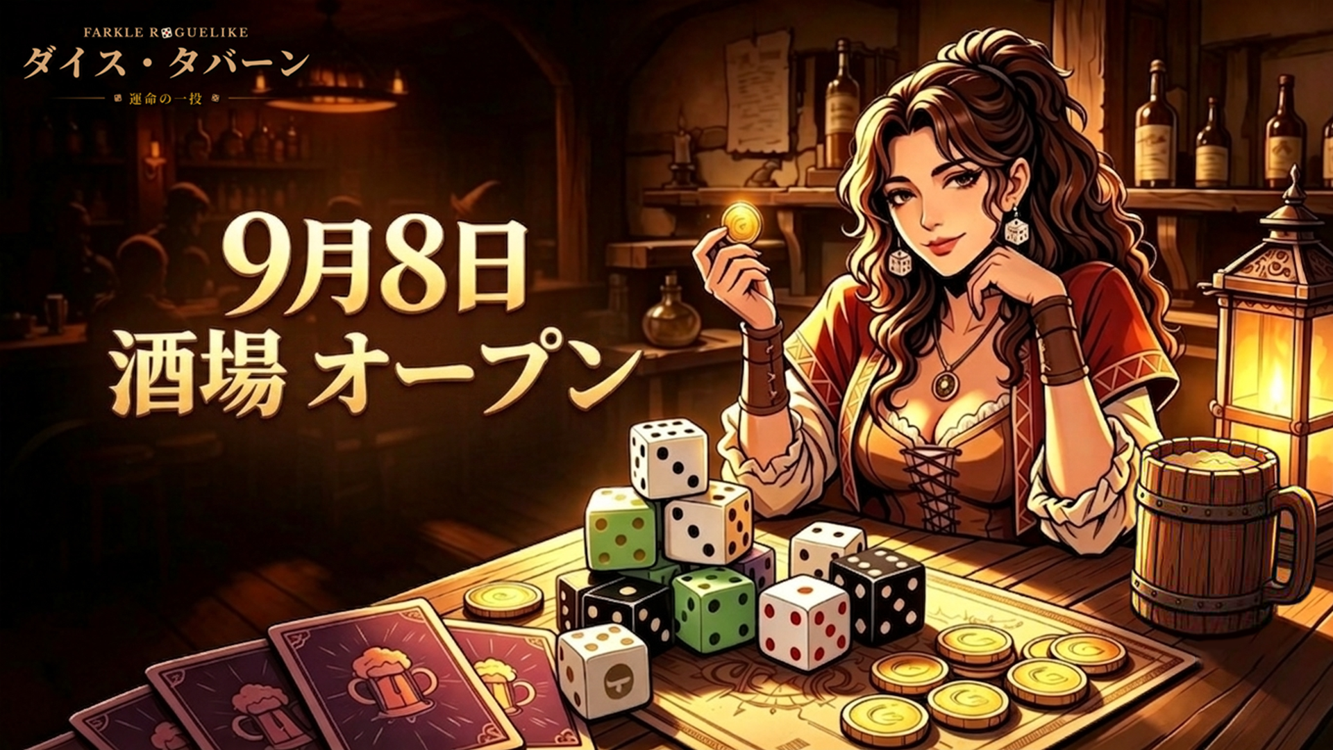 「ファークル」ベースのローグライト「ダイス・タバーン」2026年9月8日発売