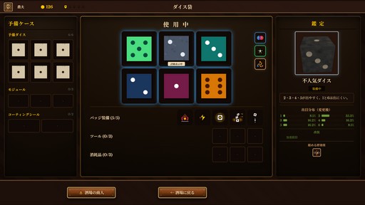 画像ギャラリー No.016のサムネイル画像 / 古典ダイスゲーム“Farkle”×デッキ構築ローグライク! イカサマとシナジーで高得点を叩き出す「ダイス・タバーン:運命の一投」,9月8日リリース【PR】