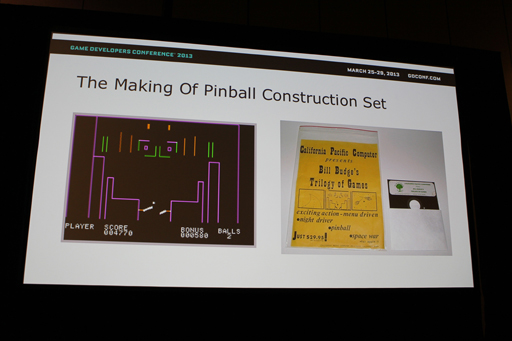 ���������꡼ No.010�Υ���ͥ������ / ��GDC 2013�ϥӥ롦�Хå��᤬����Pinball Construction Set�����������΢������������ġ���򥲡���ˤ�������Ū�ʺ��ʤϤɤΤ褦�����ޤ줿��
