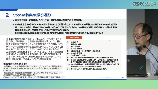 ���������꡼ No.014�Υ���ͥ������ / �����ǰ׿���������JETRO�ˤ�Steam�����ܤΥ�������ý�������ͳ��ô���Ԥ���롤����ǥ���������γ���PRŸ����CEDEC 2024��