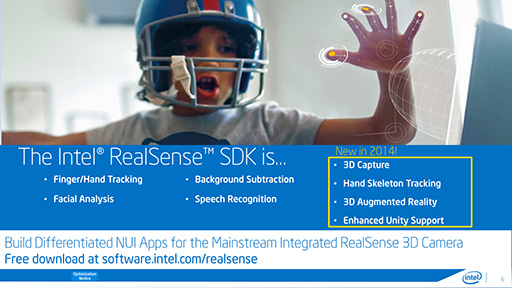 画像集#003のサムネイル/［GDC 2014］手指や顔認識は新型Kinect並み!? Intelが注力する「RealSense Technology」はここまで進化した