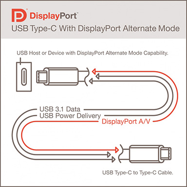 画像集#002のサムネイル/VESA,「USB Type-C」でDisplayPortの映像・音声を伝送可能にする「DisplayPort Alternate Mode」