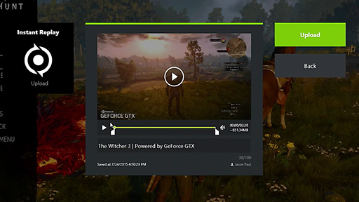 画像ギャラリー No.008のサムネイル画像 / NVIDIA,次期「GeForce Experience」の公開βテストを開始。新機能「Share」で,現行世代のゲーム機と同じようなことが可能に