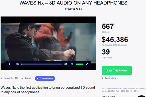 画像ギャラリー No.005のサムネイル画像 / ヘッドトラッキング技術を使った3Dサウンドシステム「Waves Nx」のKickstarterプロジェクトがスタート。出荷時期は2016年9月に