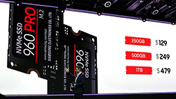 画像集 No.022のサムネイル画像 / Samsung，NVMe接続の新型SSD「SSD 960 PRO」「SSD 960 EVO」を発表。逐次読み出し性能は最大3500MB/sに到達