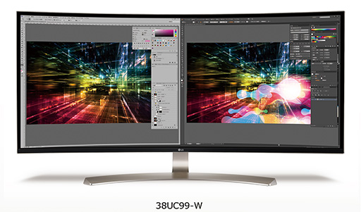 37.5インチサイズで解像度3840×1600ドット,アスペクト比21:9の湾曲 37.5インチサイズで解像度3840×1600ドット,アスペクト比21:9の湾曲