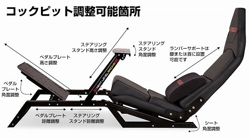 画像ギャラリー No.002のサムネイル画像 / フォーミュラカーとGTカーの両スタイルに対応する「ドライブシム向けスタンドとシートのセット」が発売