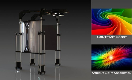 画像ギャラリー No.002のサムネイル画像 / プレイヤー正面180度に広がる視界を実現可能なプロジェクタシステムの展示が始まる。パソコン工房 AKIBA STARTUPで