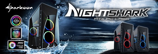 画像ギャラリー No.001のサムネイル画像 / 鮫をイメージした鋭角と曲線が特徴。Sharkoonの光るゲーマー向けATXミドルタワーPCケースが発売