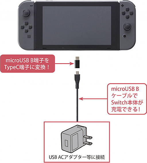 SwitchѤUSB Type-A to Type-CӡUSB Micro-B to Type-CѴץСåȤ